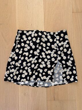 Reformation Black Daisy Mini Skirt